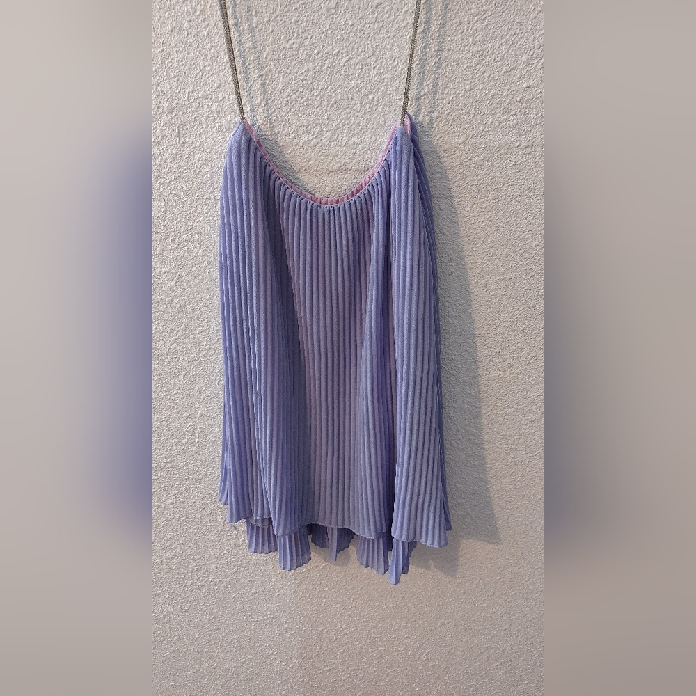 Purple Pleated Sleeveless Top